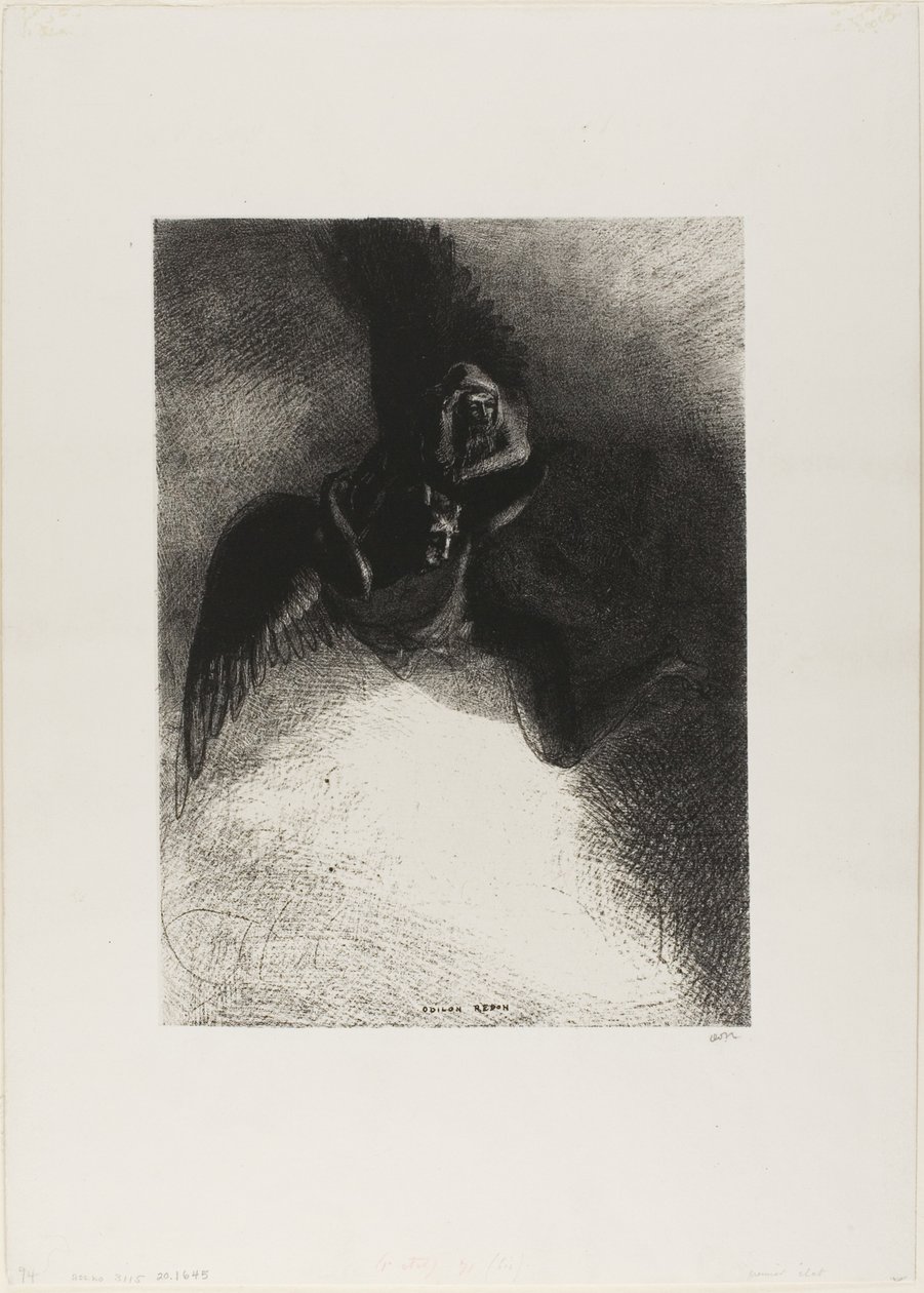 Frontispice till A Gustave Flaubert (Till Gustave Flaubert) av Odilon Redon