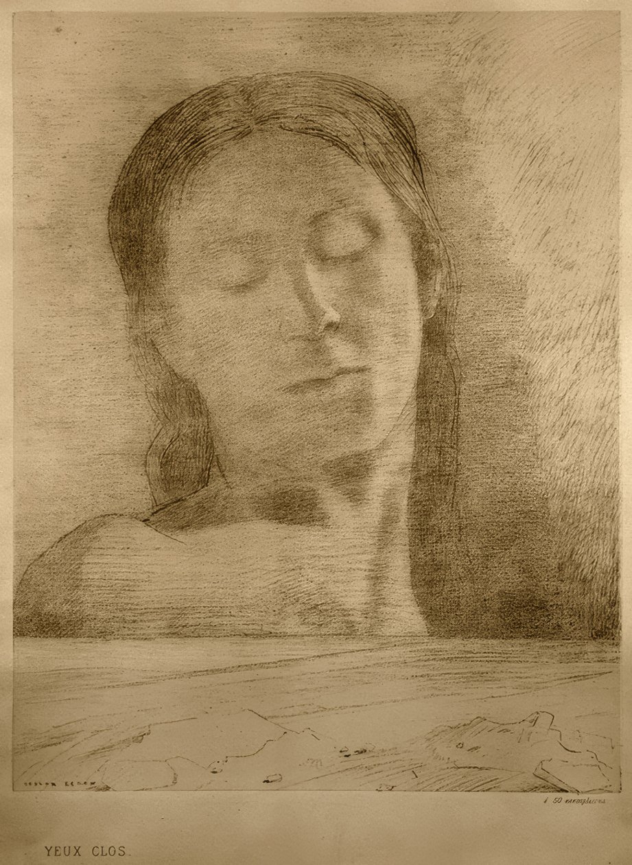 Slutna ögon av Odilon Redon