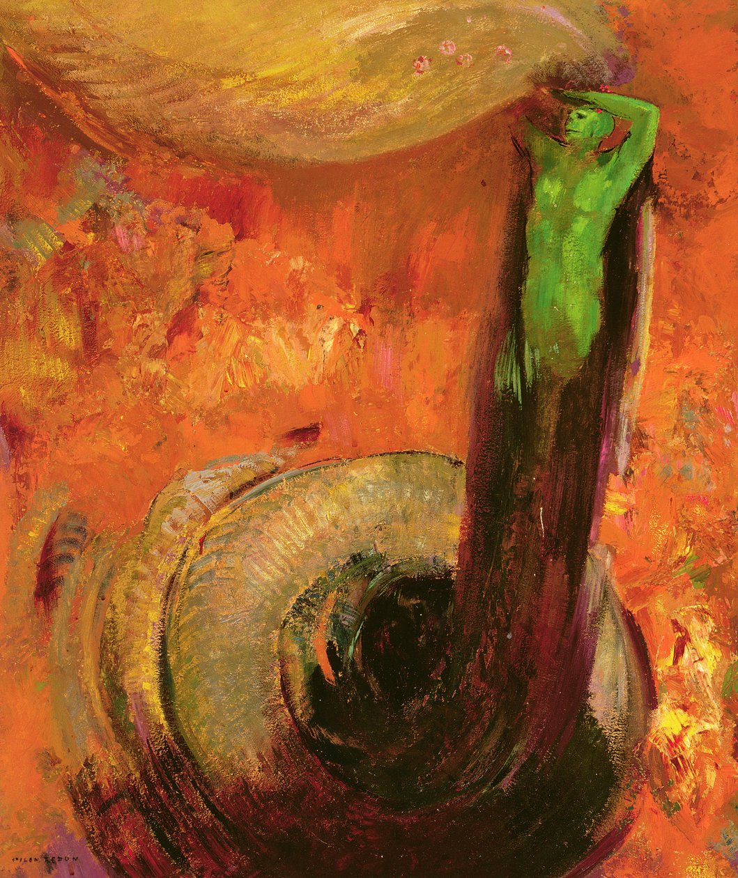 Grön död, ca 1905 av Odilon Redon