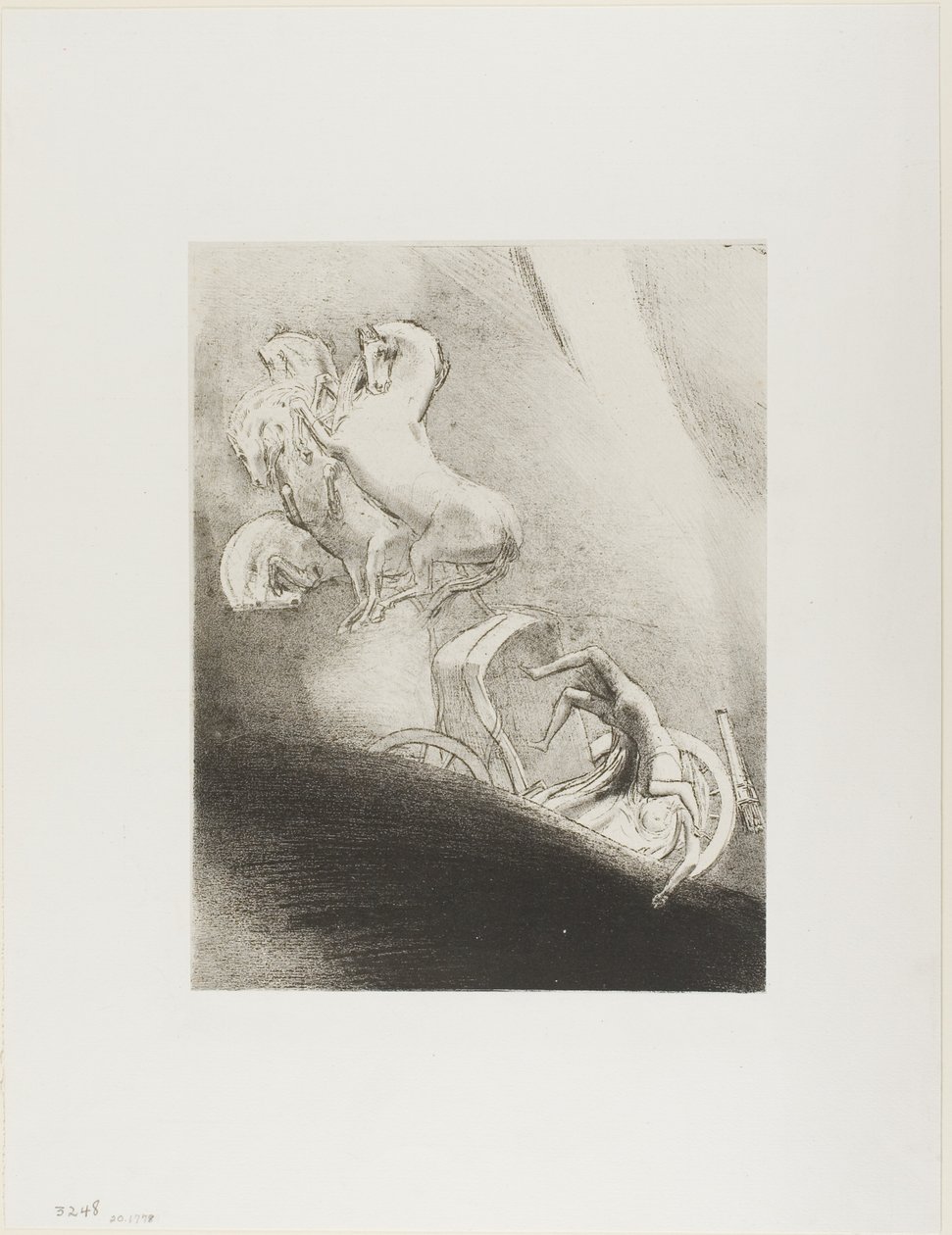 He Falls Head Foremost Into the Abyss, platta 17 av 24 av Odilon Redon