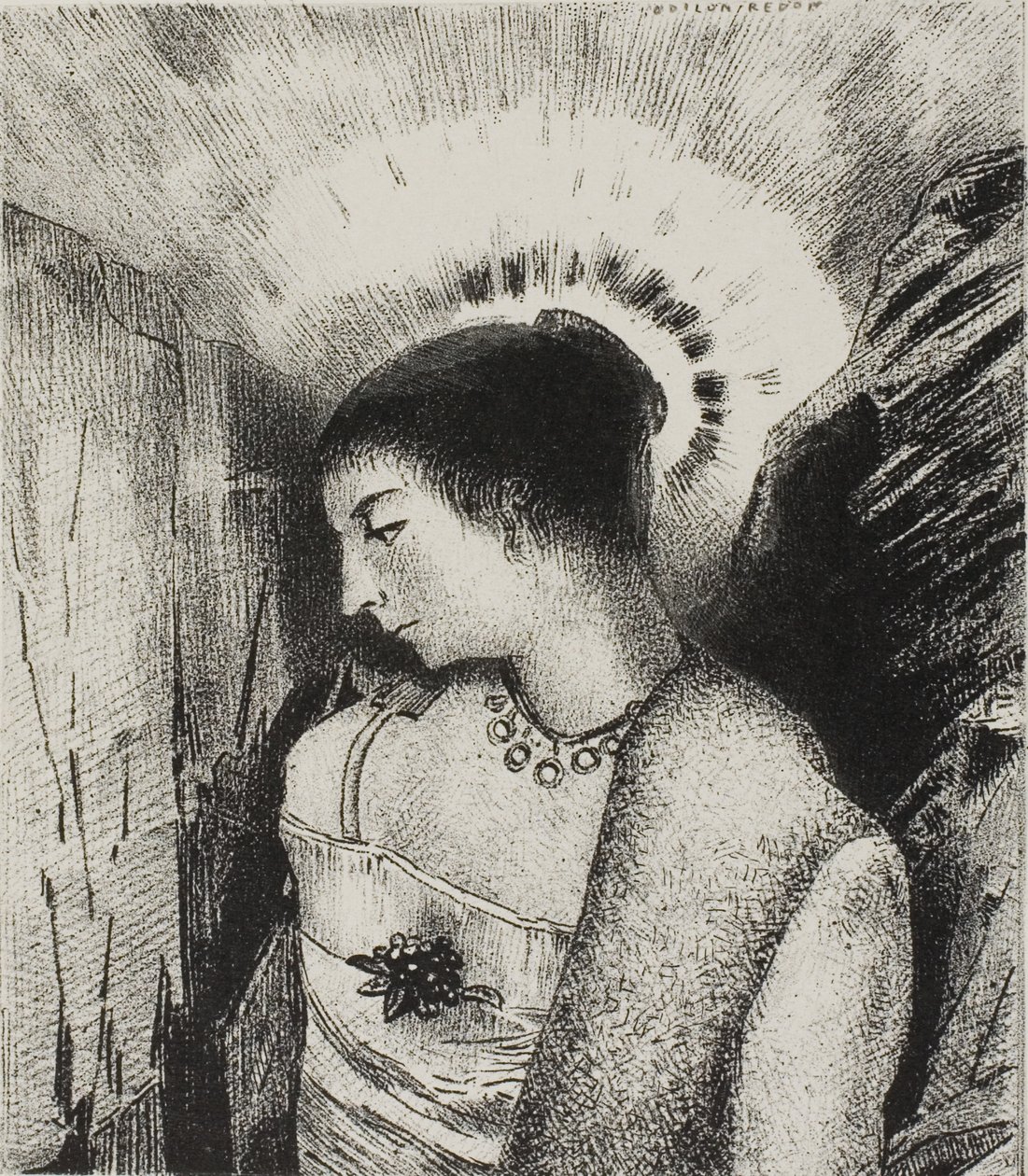 Här är den goda gudinnan, bergens Idaean Mother, skylt 15 av 24 av Odilon Redon