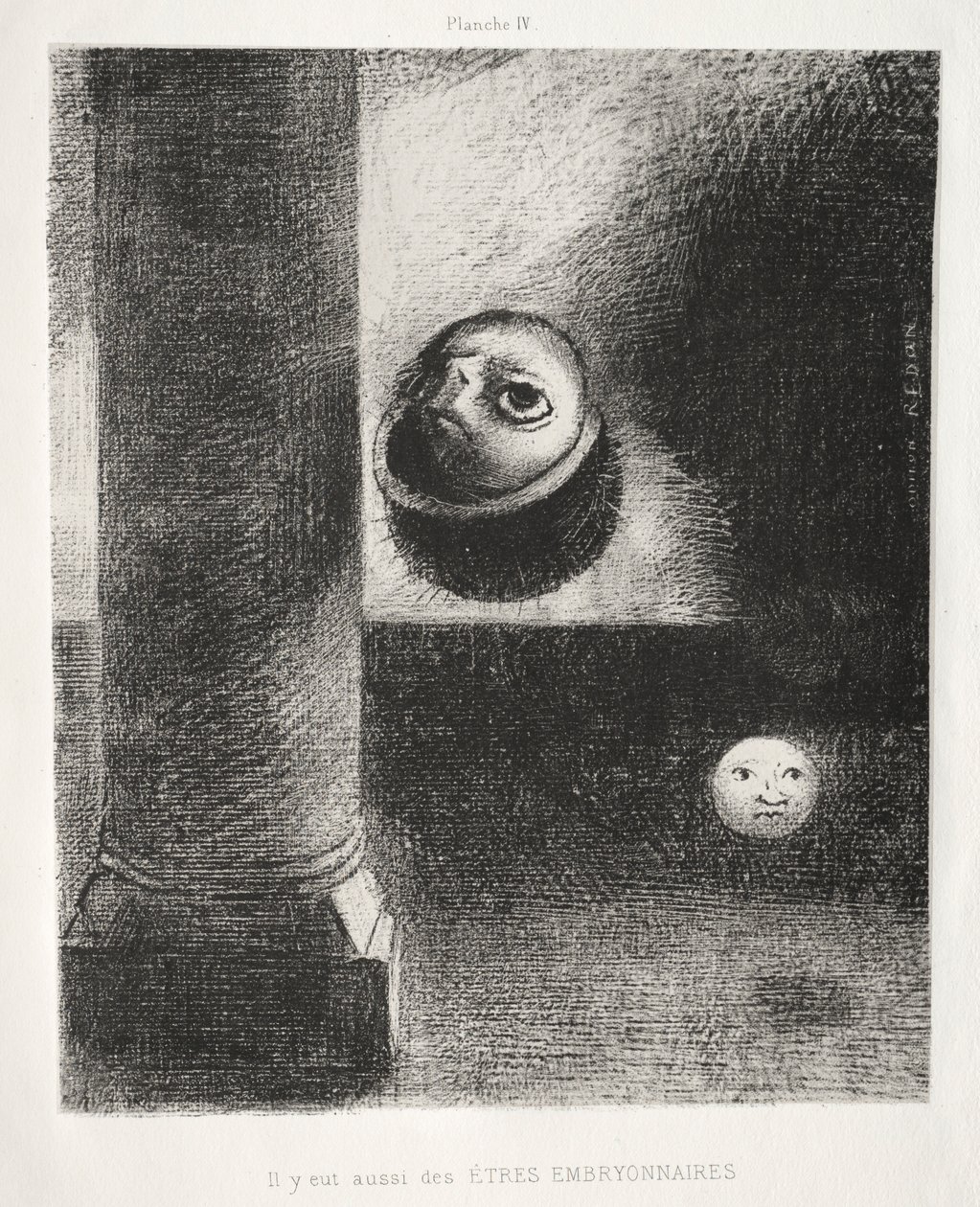 Homage to Goya: There Were Also Embryonic Beings, 1885. av Odilon Redon
