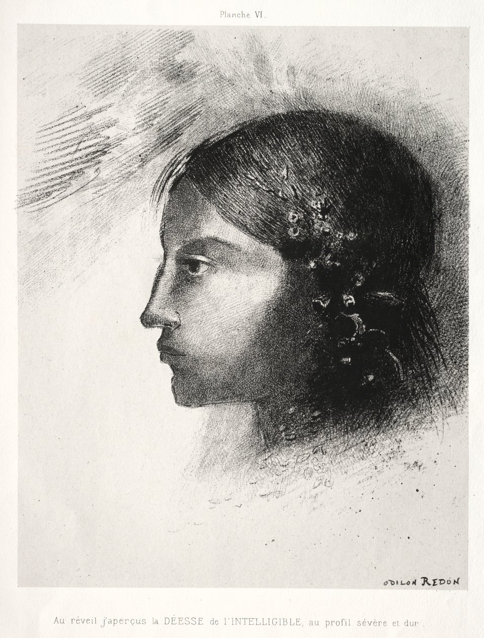 Homage to Goya: Upon Awakening I Saw the Goddess of the Intelligible, 1885. av Odilon Redon