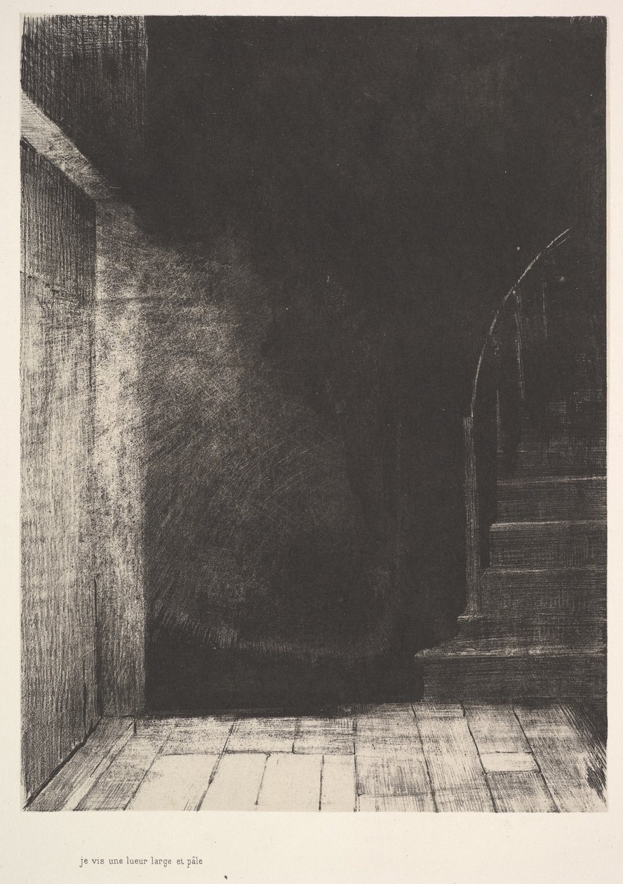 Jag såg en ljusblixt, stor och blek, 1896. av Odilon Redon