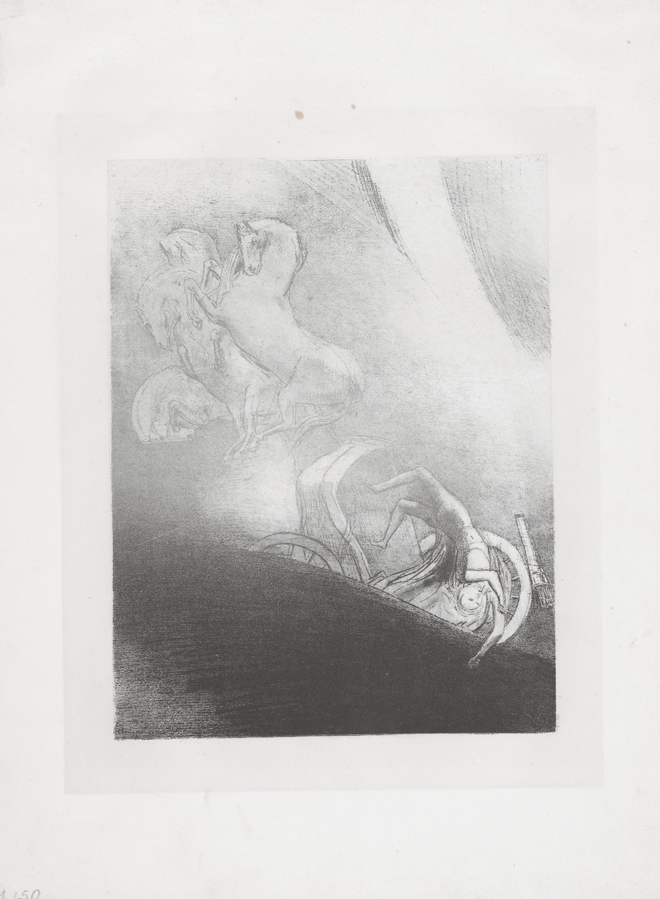 Han faller ner i avgrunden... av Odilon Redon