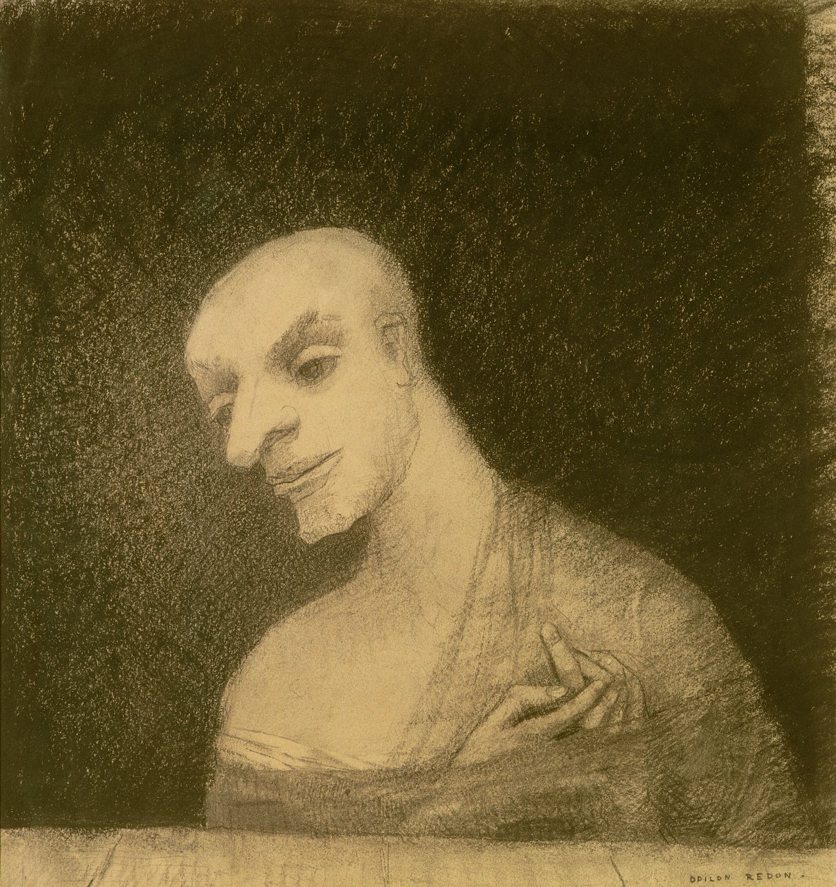 Imaginary Figure, ca 1881 (krita och kol på papper) av Odilon Redon
