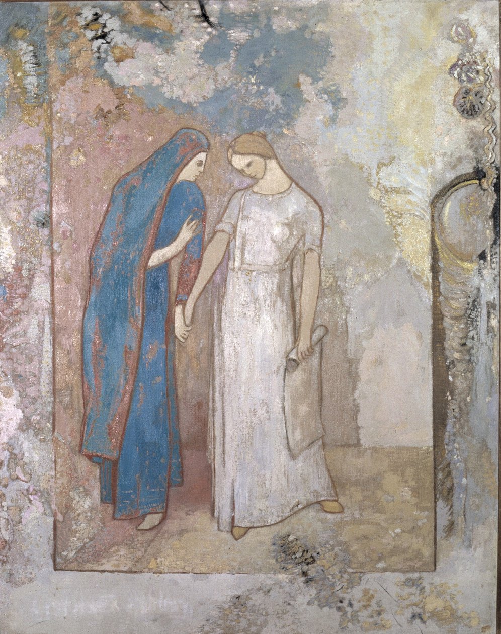 Initiation to Study— Two Young Ladies, ca 1905 (olja på duk) av Odilon Redon