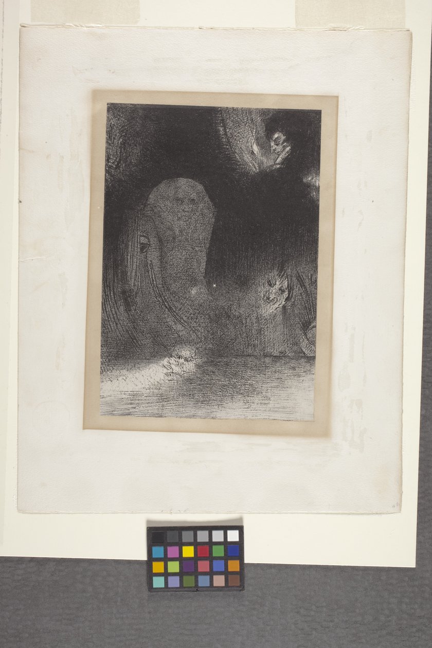 Several Times I Saw In The Heavens (litografi på kinesiskt applikationspapper) av Odilon Redon