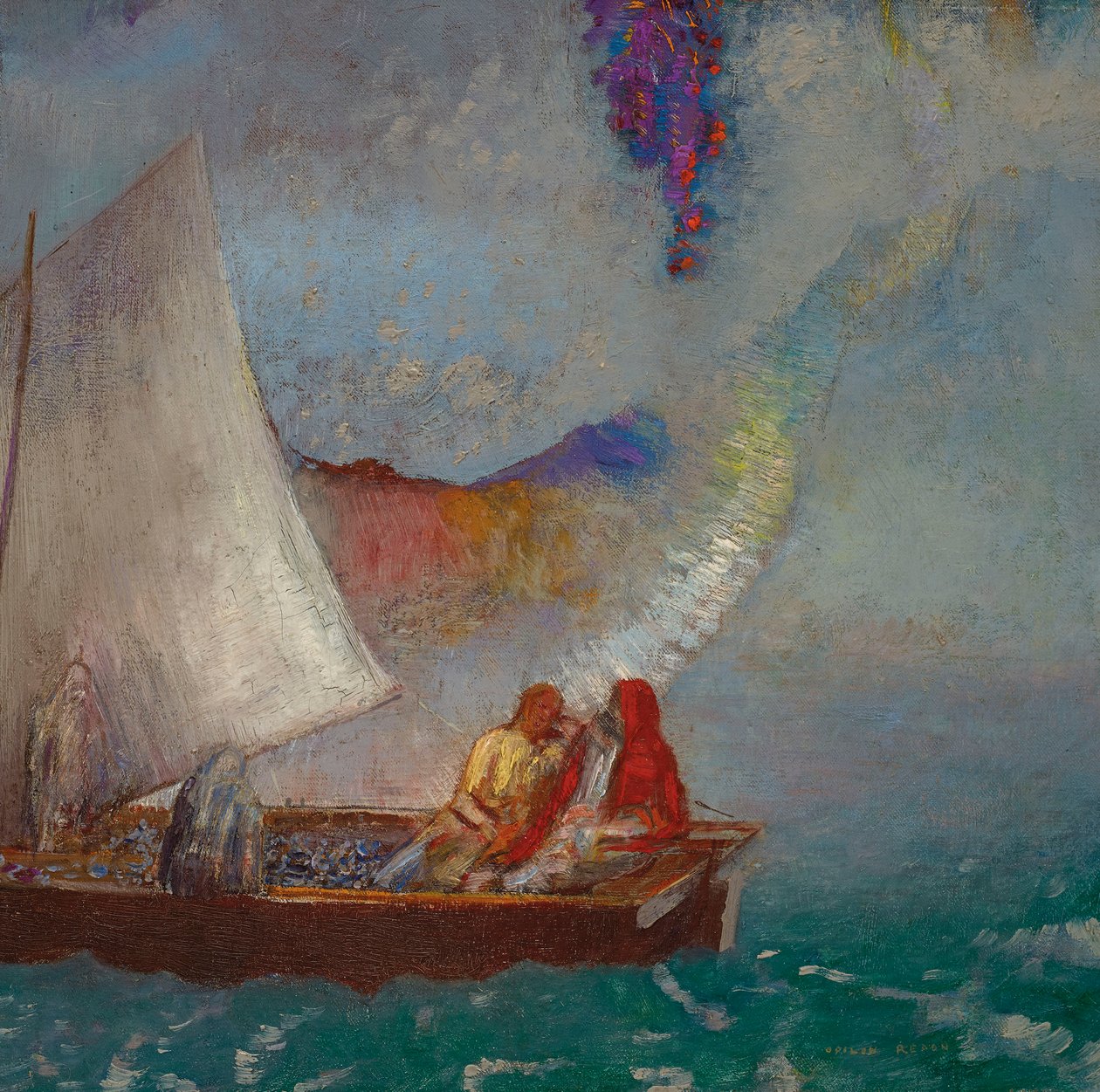 La Voile Grise, ca 1900-05 (olja på duk) av Odilon Redon