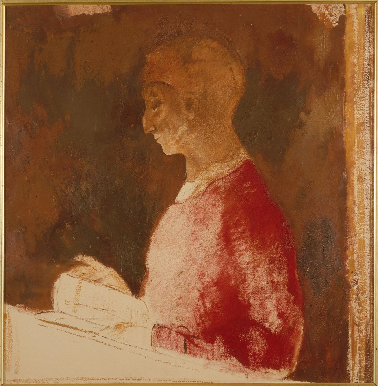 Der Graveur (Büste eines Mannes) av Odilon Redon