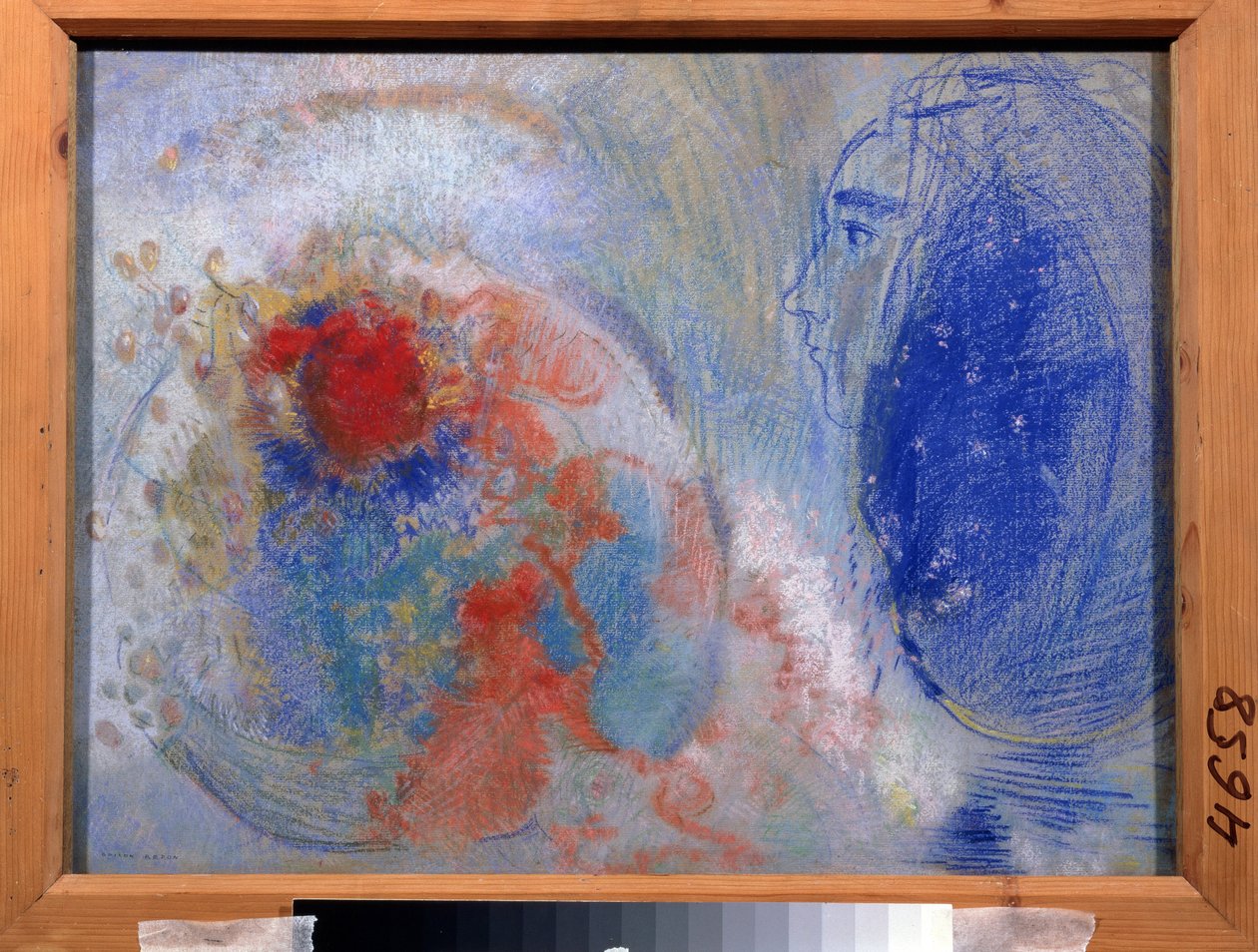 ""Le jour et la nuit"" (Natt och dag) Allegori om ljus och mörker. Pastellmålning av Odilon Redon (1840-1916). Symbolism. 1908-1911 Mått 47x61 cm Pushkin-museet, Moskva av Odilon Redon