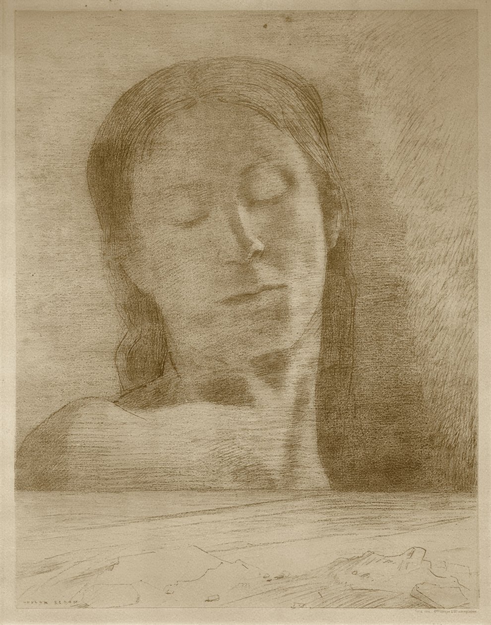 Ögon stängda av Odilon Redon
