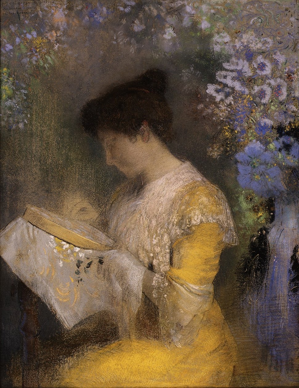 Madame Arthur Fontaine (Marie Escudier, 1865-1946) av Odilon Redon