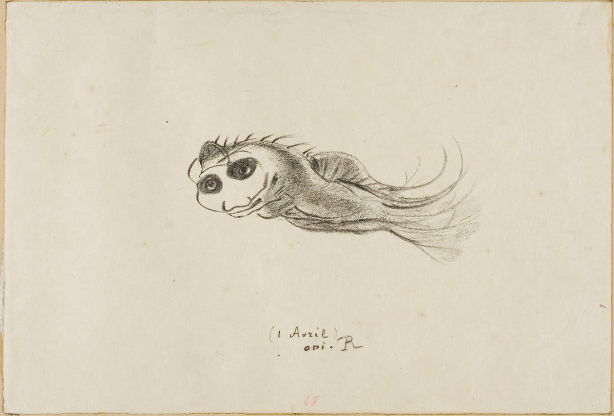 Meny för en middag för franska litografer, 1 april 1887 av Odilon Redon
