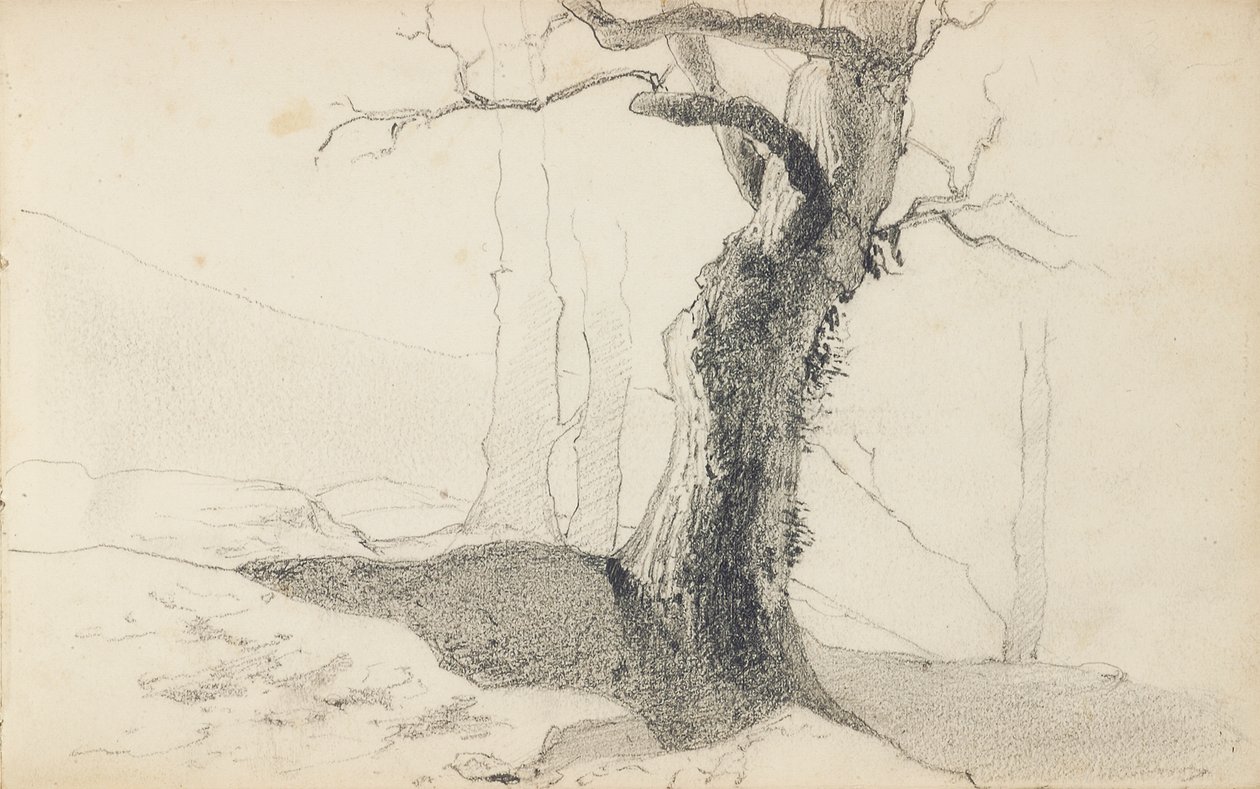 Sida från en skissbok, "Baskien" av Odilon Redon