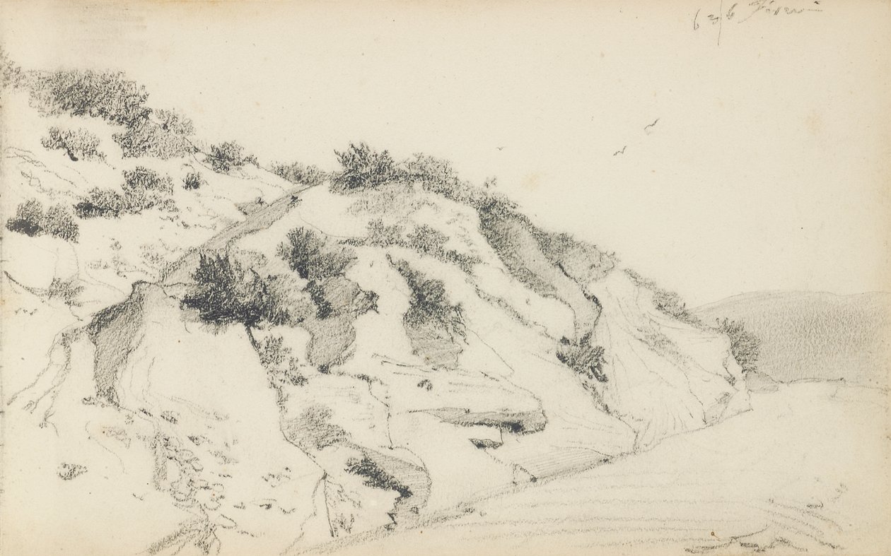 Sida från en skissbok, "Baskien" av Odilon Redon