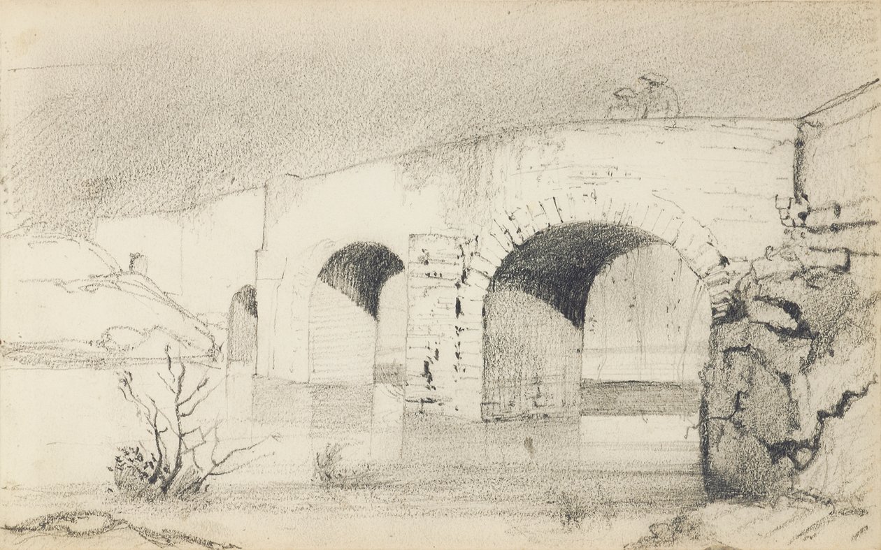 Sida från en skissbok, "Baskien" av Odilon Redon