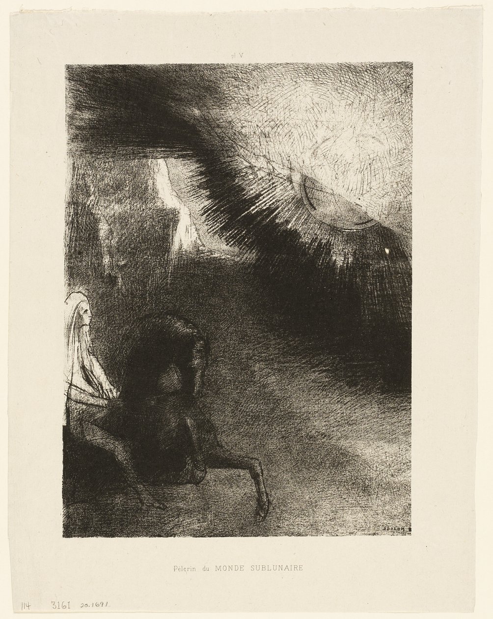 Pilgrim of the Sublunary World, skylt 5 av 6 av Odilon Redon