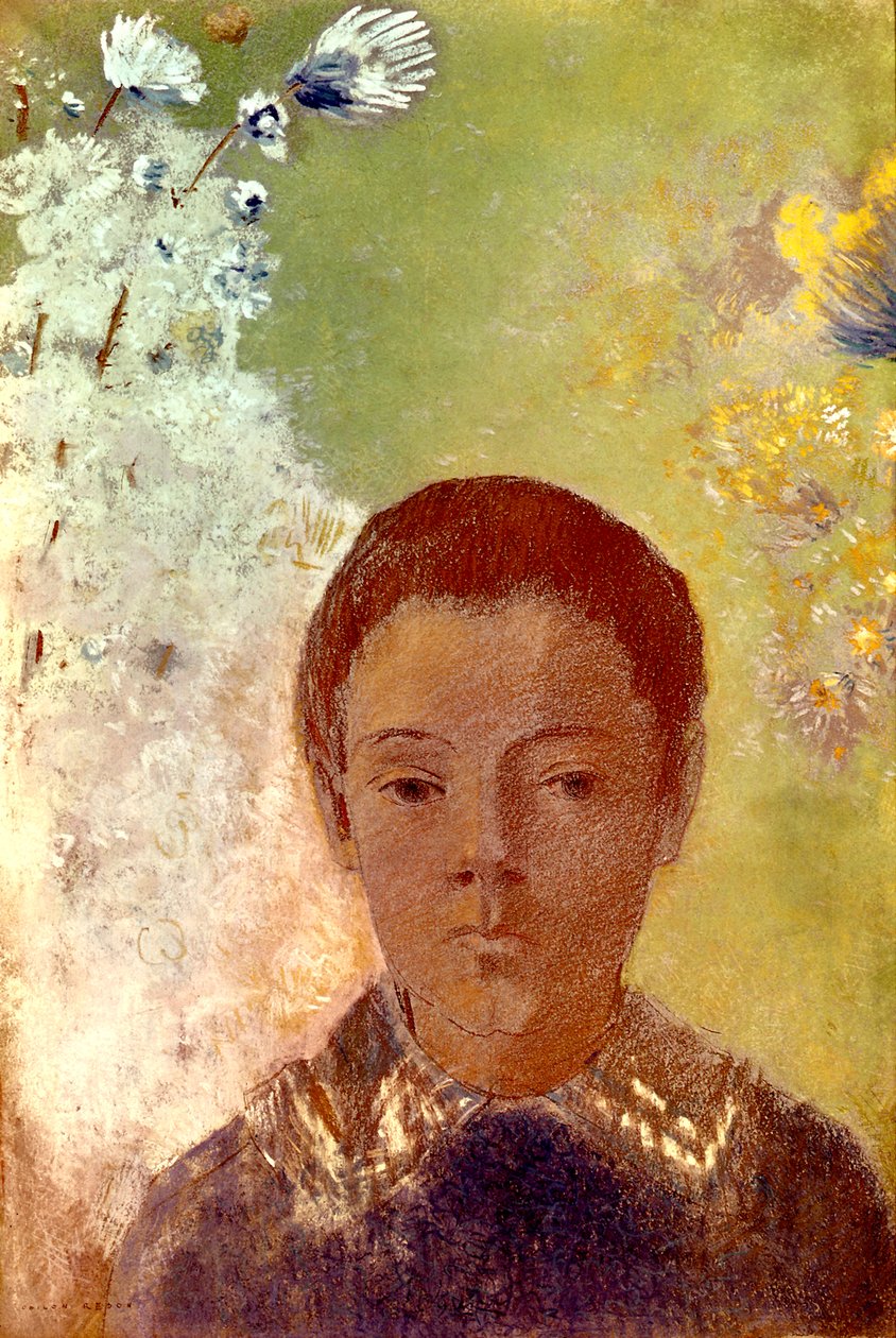 Porträtt av Ari Redon, c1898 av Odilon Redon