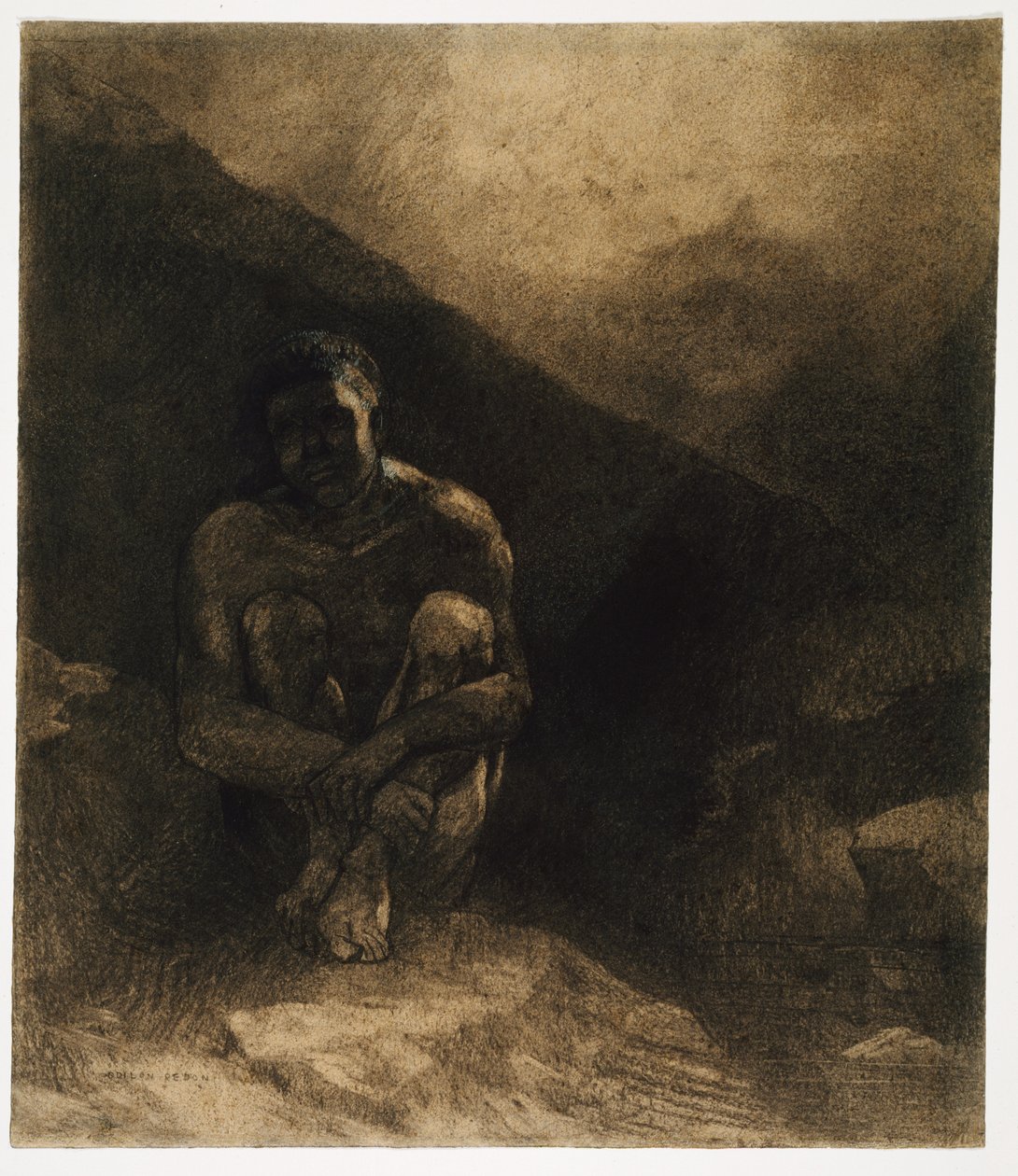 Den primitiva människan av Odilon Redon