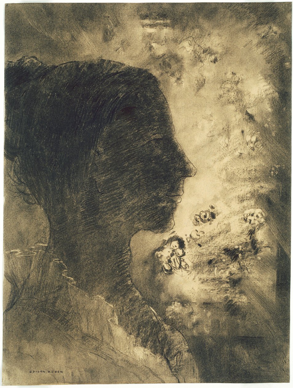Profil av skugga av Odilon Redon