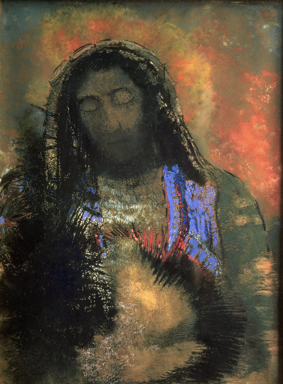 Sacred Heart, 1910 (pastell på papper) av Odilon Redon