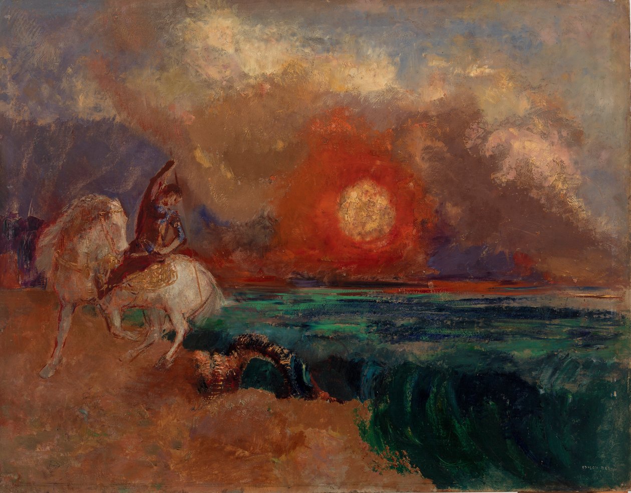 Sankt Georg och draken av Odilon Redon