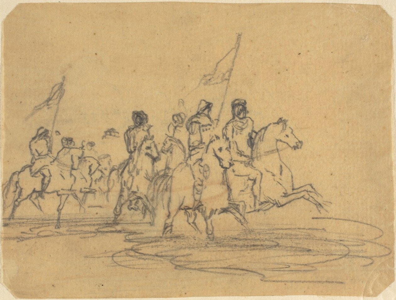 Skiss till Redons första etsning, The Ford (M. 2) av Odilon Redon