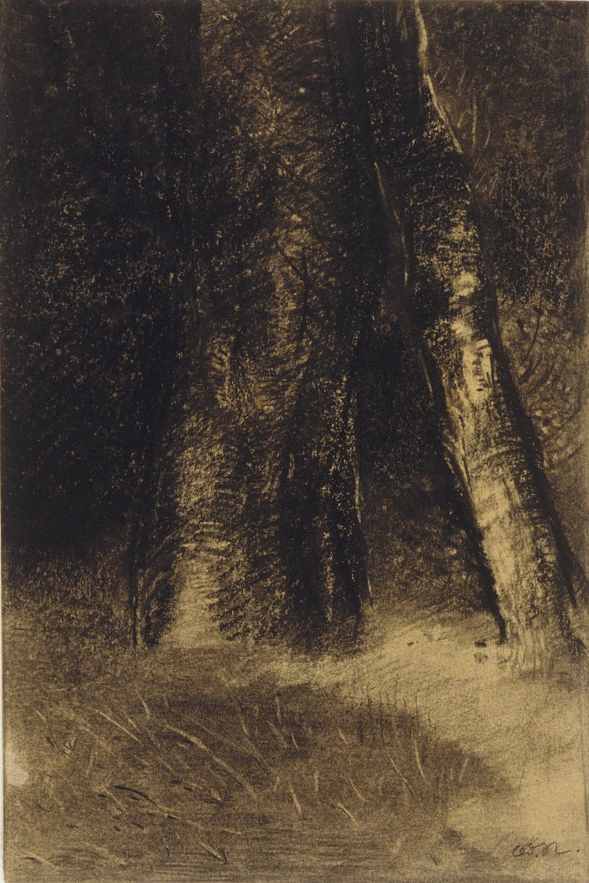 Skiss av träd av Odilon Redon