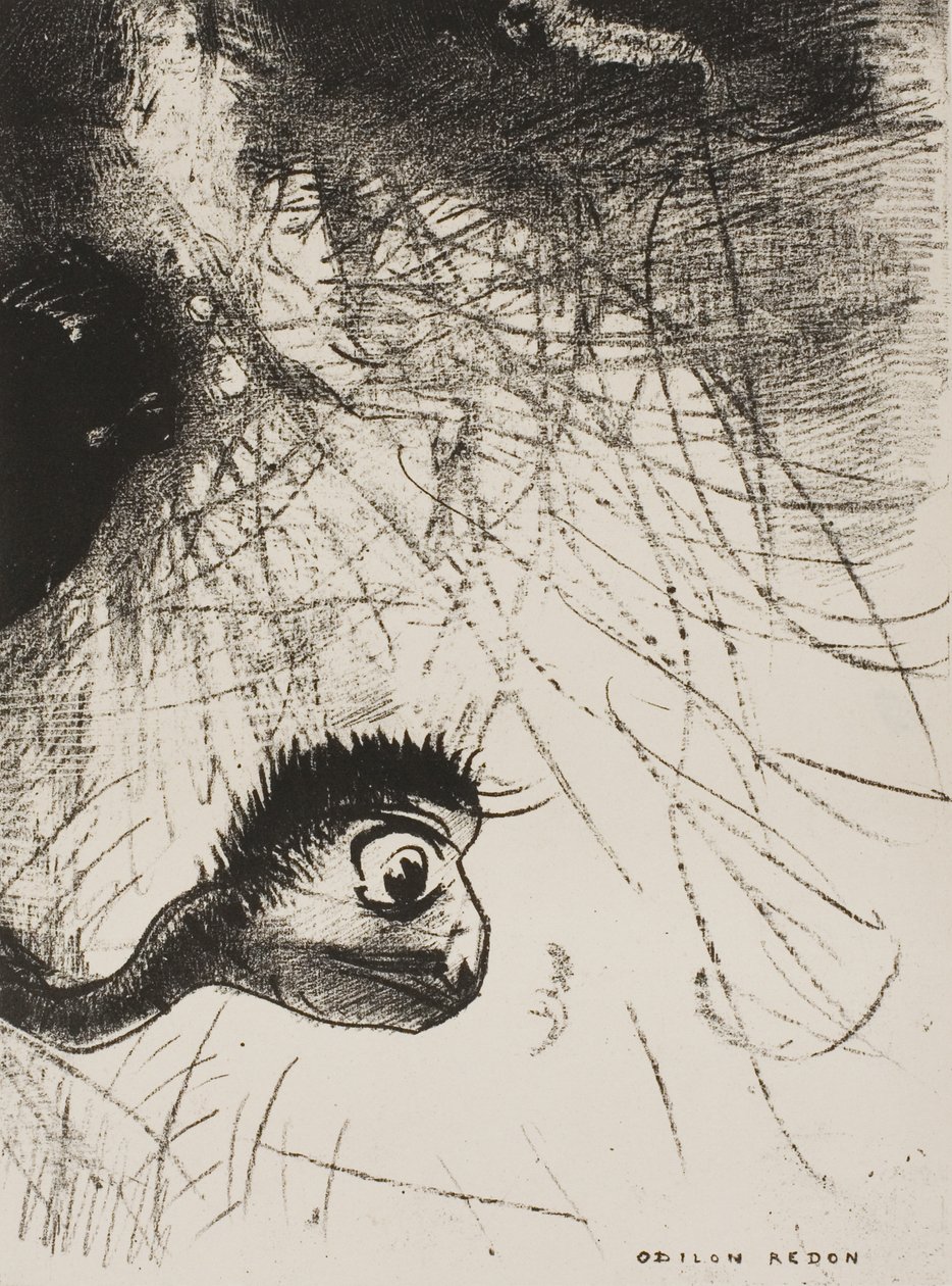 St Anthony: "Någonstans måste det finnas urformer vars kroppar bara är bilder", plattan 4 av 6 av Odilon Redon