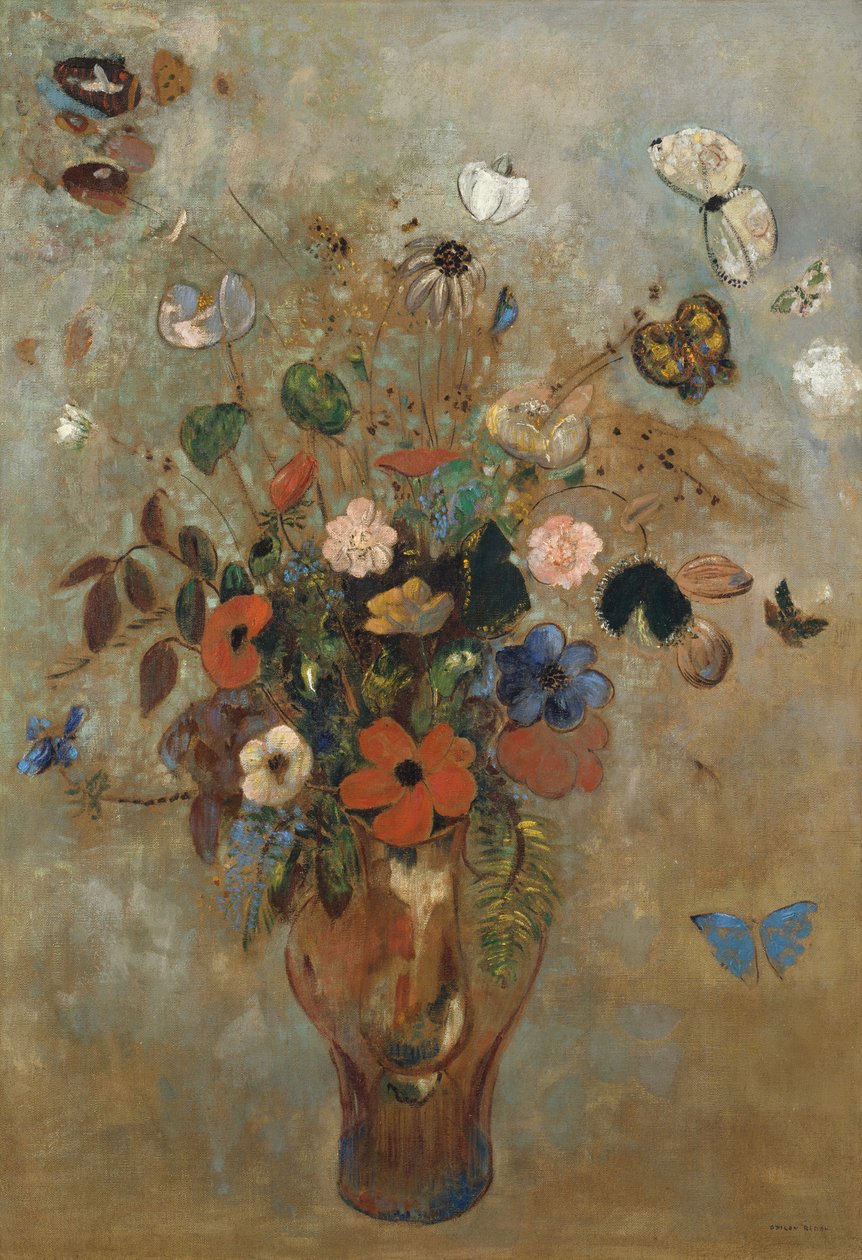 Stilleben med blommor, 1905. av Odilon Redon