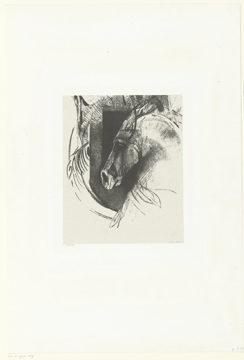 strid ros Le Courcier (titel på objekt) av Odilon Redon