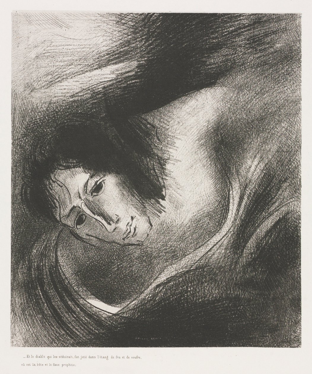 The Apocalypse of Saint John: Och djävulen som bedrog dem kastades i sjön, 1899. av Odilon Redon