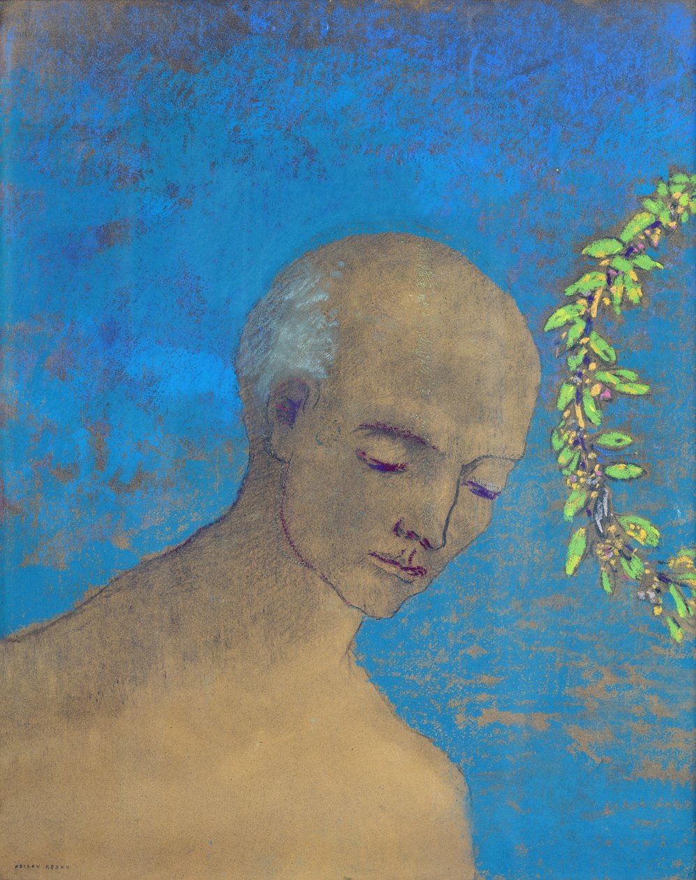 Kronan, 1910 (pastell och kol) av Odilon Redon