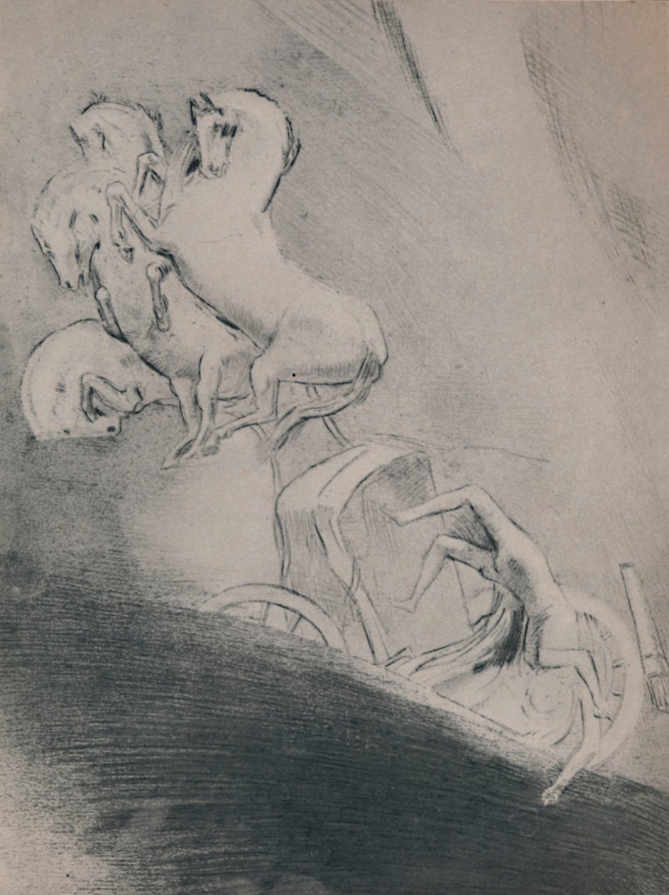 The Fall of Phaeton, sent 1800-tal, 1946 av Odilon Redon
