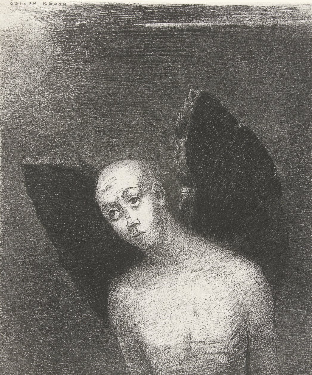 The Fallen Angel, 1886 (tryck) av Odilon Redon