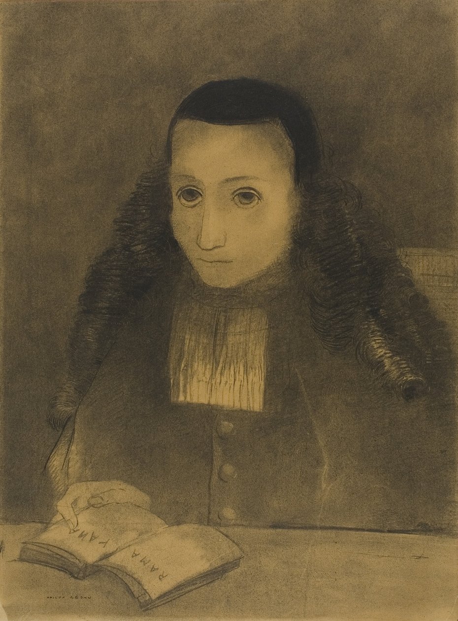 Den lilla abboten läser Ramayana, 1883 av Odilon Redon