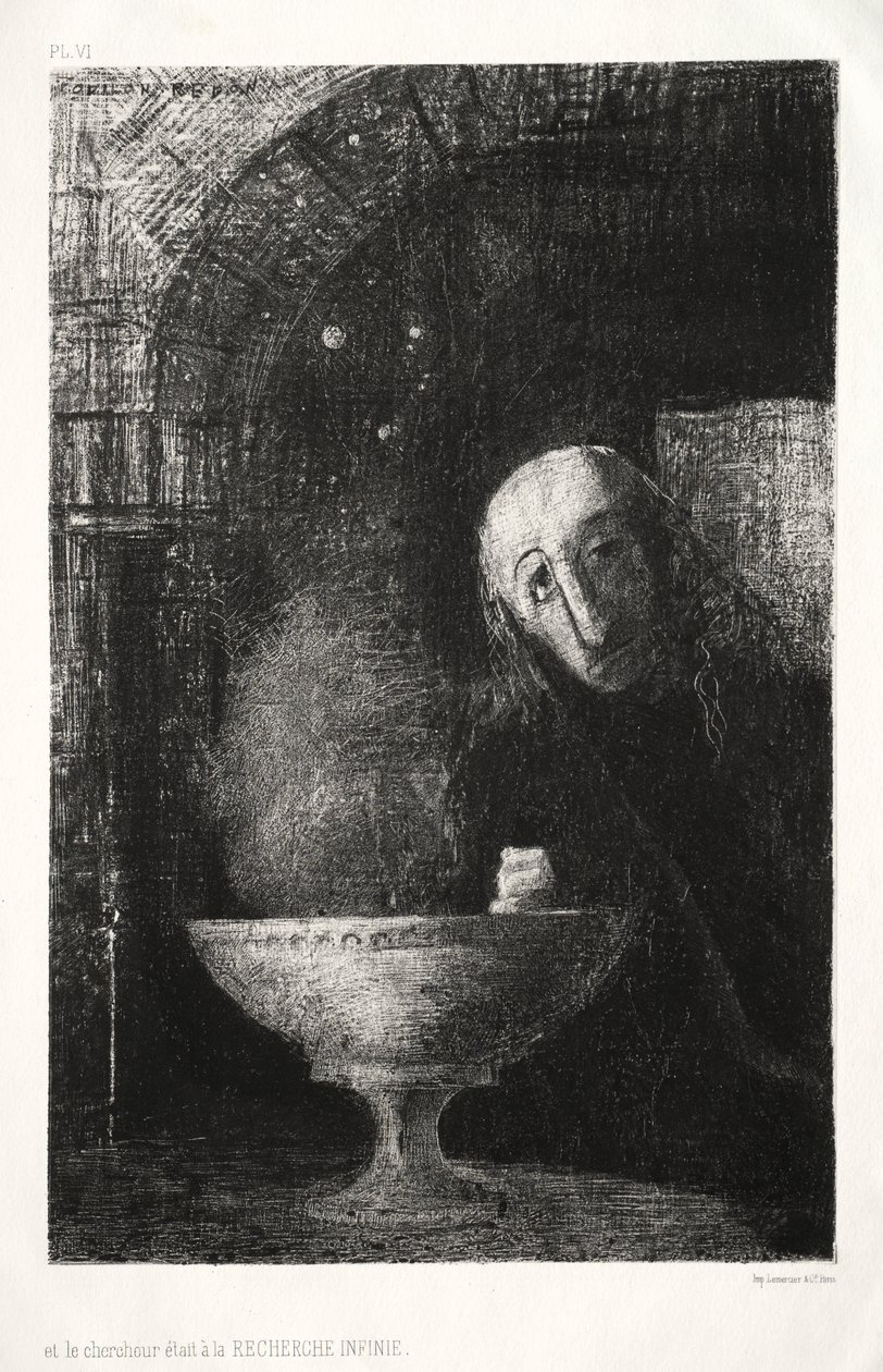 The Night: And the Searcher was Engaged in an Infinite Search, 1886. av Odilon Redon