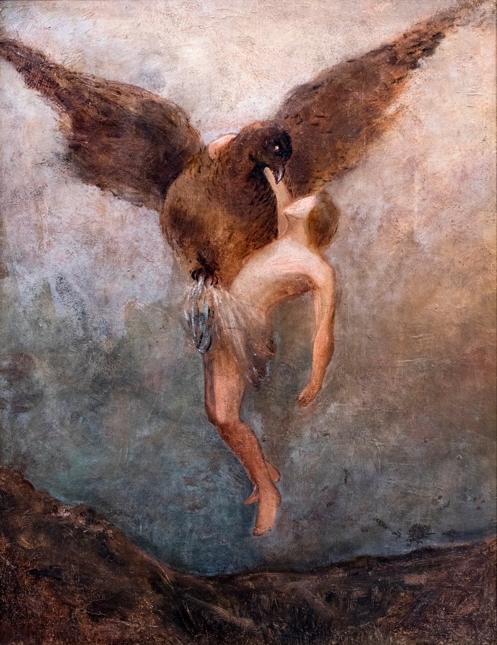 Våldtäkten på Ganymedes, ca 1910 (olja på duk) av Odilon Redon