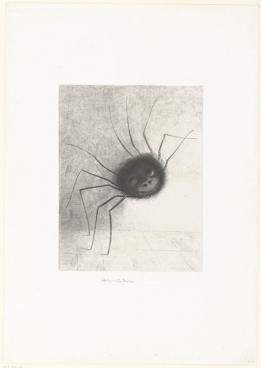 Spindeln, 1887 (tryck) av Odilon Redon