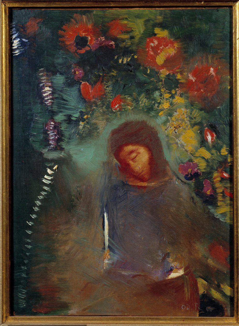 Bönen Målning av Odilon Redon (1840-1916) 1893 Sön. 0,32x0,24 m Bordeaux, Musee des Beaux Arts av Odilon Redon