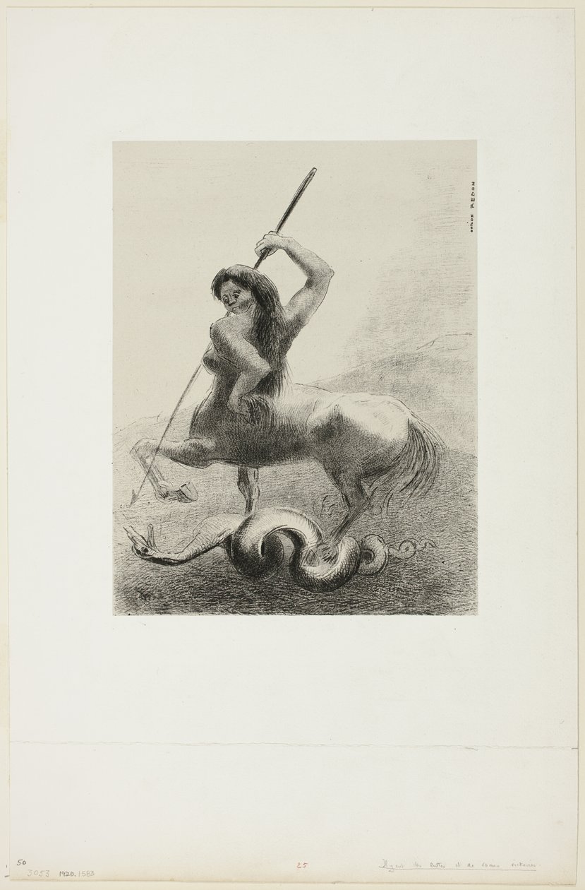 There Were Struggles and Vain Victories, platta 6 av 8 från "Les Origines" av Odilon Redon