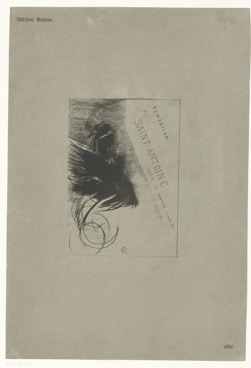 Titelsidan i en serie med frestelsen av Sankt Antonius Tentation de Saint-Antione texte de Gustave Flaubert (serietitel på objekt) Temptation of Saint Anthony (serietitel) av Odilon Redon