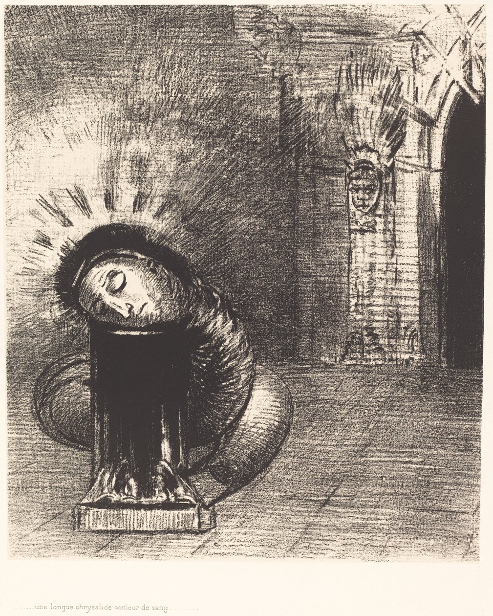 En lång puppa, färgen på blod av Odilon Redon