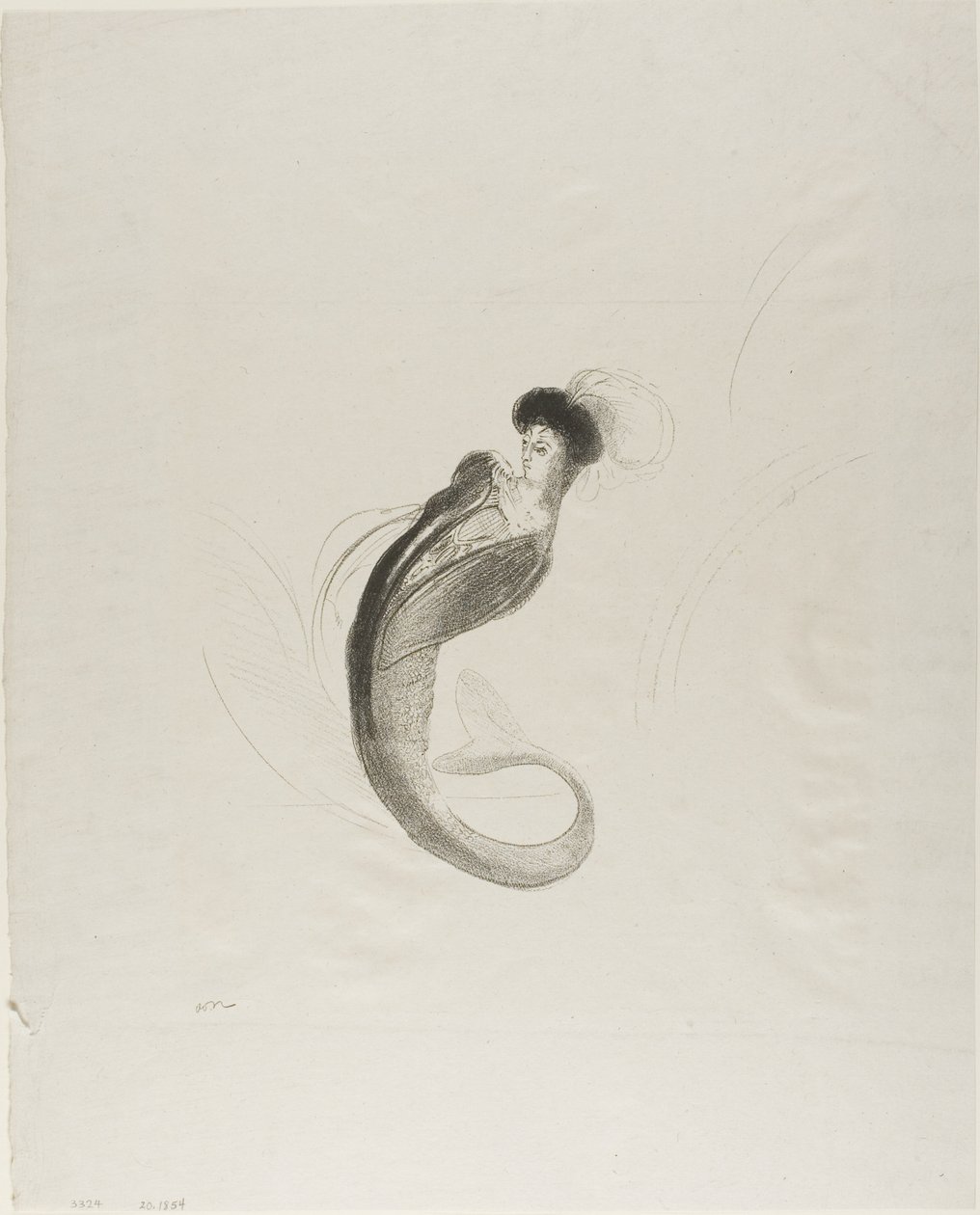 Untitled Trial Lithograph av Odilon Redon