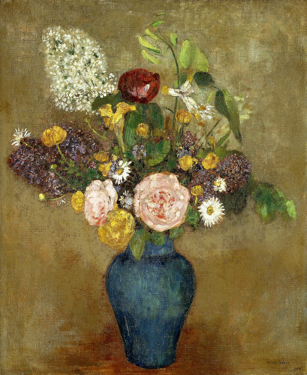Vas med blommor; Vas med blommor, av Odilon Redon