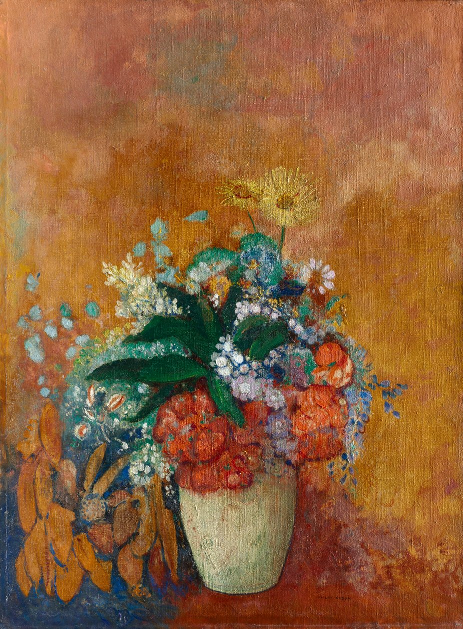 Vas med blommor, ca. 1905. av Odilon Redon