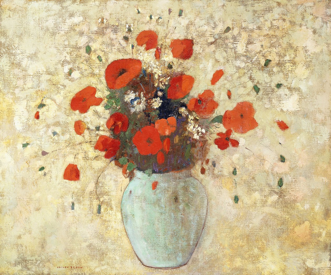 Vas med vallmo; Vas med vallmo, 1905-09 av Odilon Redon