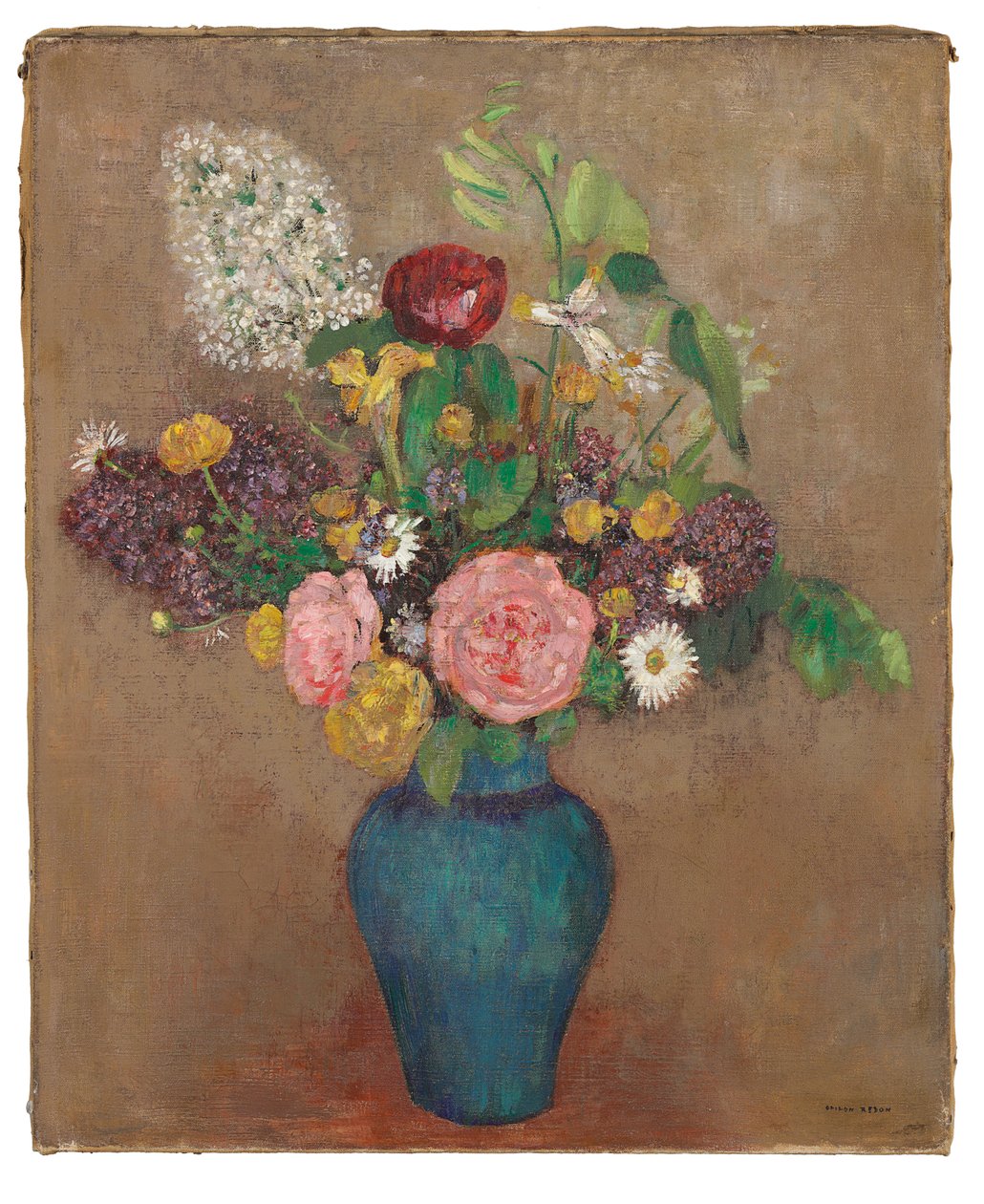 Vas med blommor av Odilon Redon