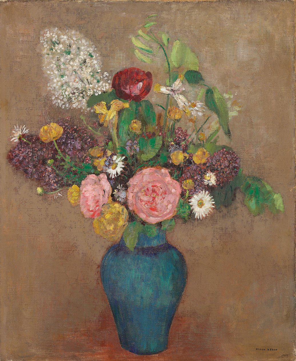 Vas med blommor av Odilon Redon